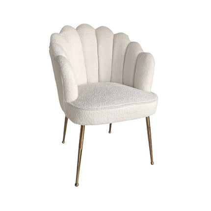 EXA "Eetkamerstoel -  Wit Linnen  + Gold poot"