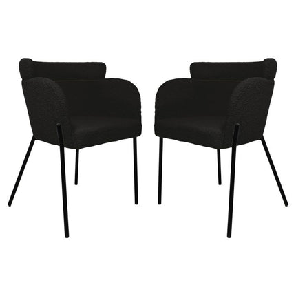 Eetkamerstoel Luca - Antraciet - Stof/metaal - Set van 2