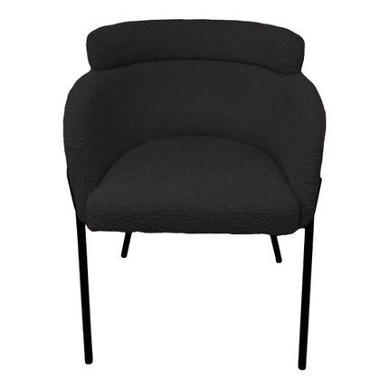 Eetkamerstoel Luca - Antraciet - Stof/metaal - Set van 2