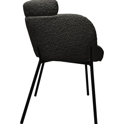 Eetkamerstoel Luca - Antraciet - Stof/metaal - Set van 2