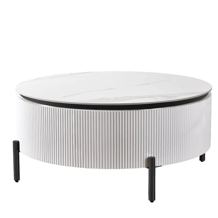 De Boutique - Round Salontafel -  WHITE/BLACK 100 Ø