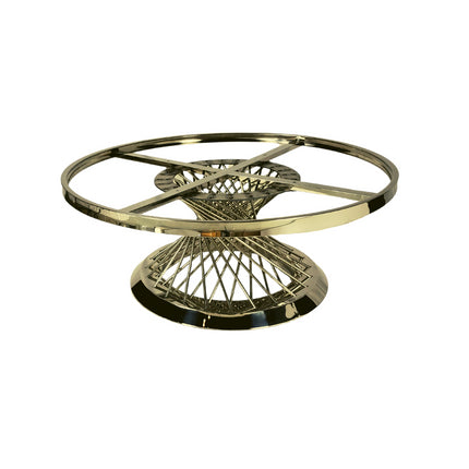 Round Dining Table 130 cm - Gold Frame + White Glass Top