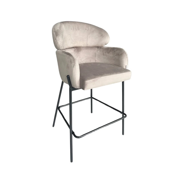 EMA Bar Stool - Black Leg - Color GREY or TAUPE