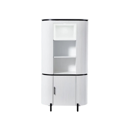 The Boutique – Vitrinenschrank Weiß/Schwarz – 180 x 50 x 95 cm