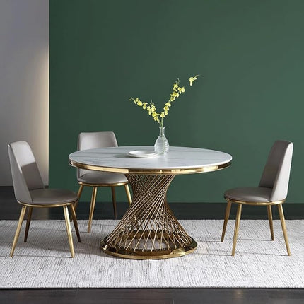 Rond Eettafel Spin - Zwart Glas + Goud Frame 130