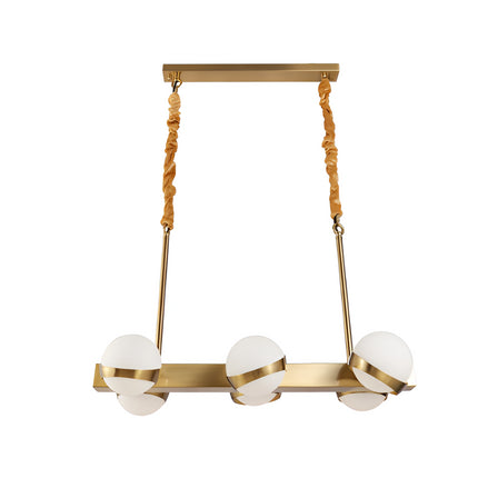Hanglamp Gouden + Witte Bol-lamp 6 / 8 / 10