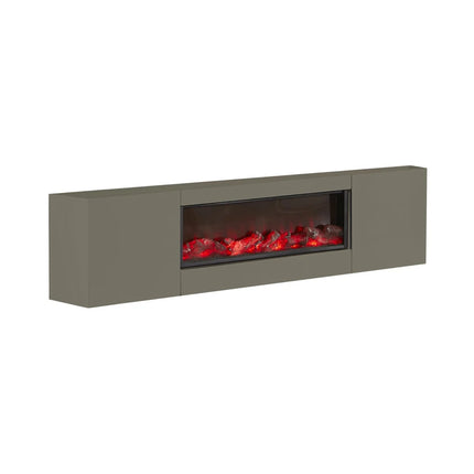 TV Kast met Sfeerhaard Elektrisch 200x40 TAUPE