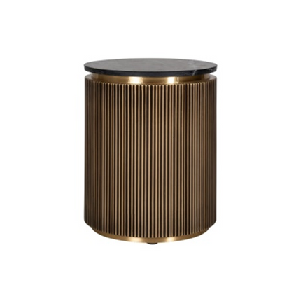 RIO Round Side Table - Gold Metal - 45x45x55 - White Marble