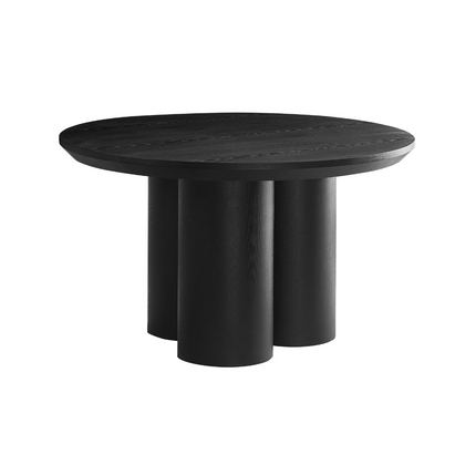 Noble Round Dining Table Ø 130 cm - Cream / Black