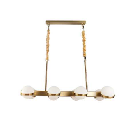 Hanglamp Gouden + Witte Bol-lamp 6 / 8 / 10