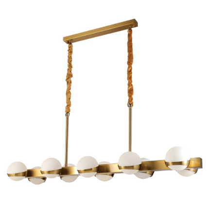 Hanglamp Gouden + Witte Bol-lamp 6 / 8 / 10