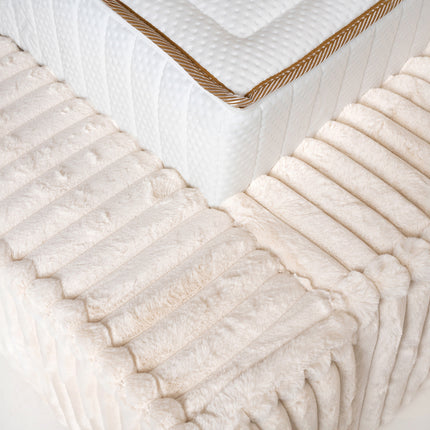 Ledikant Melody 160 x 200 Rib Teddy - Pearl Beige - Met Opbergruimte