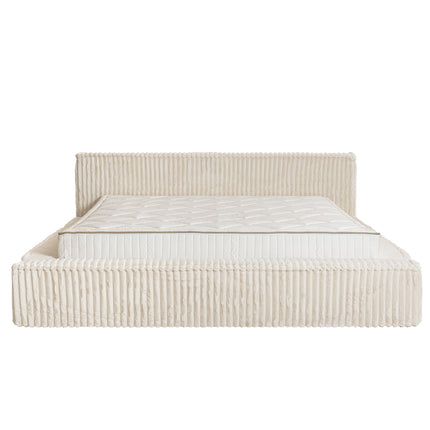 Ledikant Melody 160 x 200 Rib Teddy - Pearl Beige - Met Opbergruimte