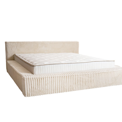 Ledikant Melody 160 x 200 Rib Teddy - Pearl Beige - Met Opbergruimte
