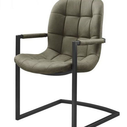 Armstoel Savannah zwart - Stof Soft Groen