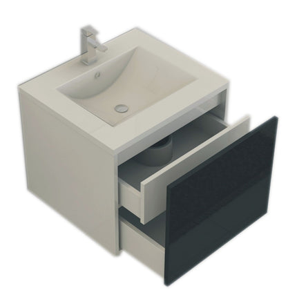 Badkamer-set LARI front zwart hoogglans