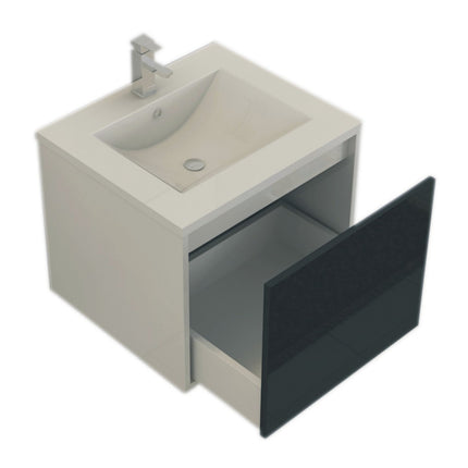 Badkamer-set LARI front zwart hoogglans