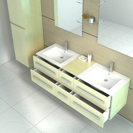 Bath set ZURICH II Holzoptik hell