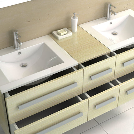 Bath set ZURICH II Holzoptik hell