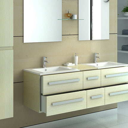 Bath set ZURICH II Holzoptik hell