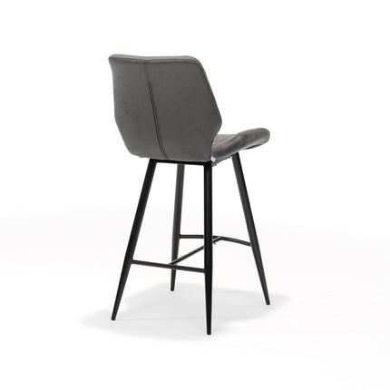 Barkruk Borgo zwart Stof Soft Antraciet