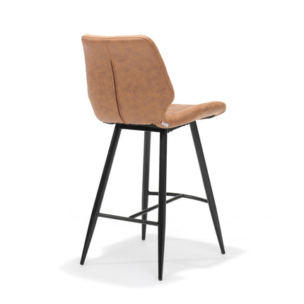 Barkruk Borgo zwart Stof Soft Cognac