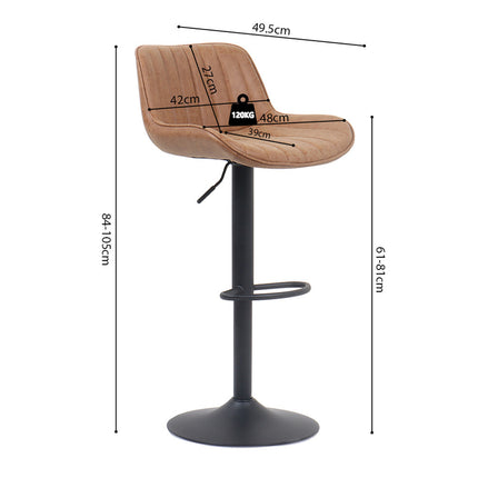 Barstoel 'Fenna' PU Cognac (2 per doos)