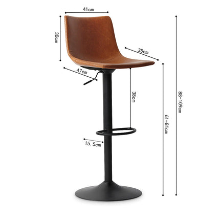 Barstoel 'Trevi' PU Cognac (2 per doos)