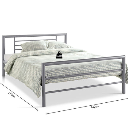 Bed 'Sandro' 140x200 met lattenbodem Grijs  (2c)