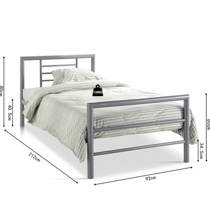 Bed 'Sandro' 90x200 met lattenbodem Grijs  (2c)