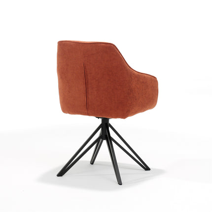 Blues armstoel - Ribstof Copper - draaivoet