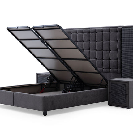 Boxspring  180x200 Antraciet met Opbergruimte
