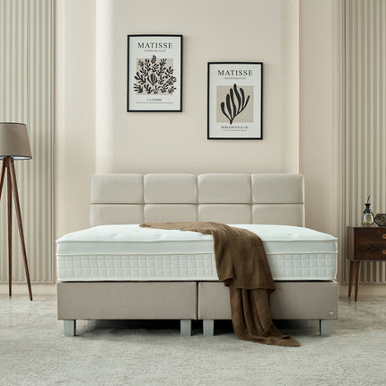 Boxspring Vida Velvet Beige 160x200