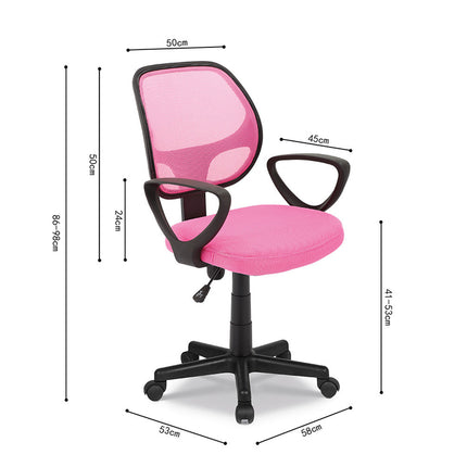 Bureaustoel 'Hippa' Mesh Roze(1c)