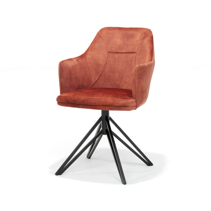 Calvin armstoel draaivoet Stof Aurora Copper