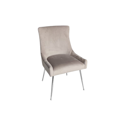 CHAIR Genoa 5255 SILVER LEGS + TAUPE CROCO