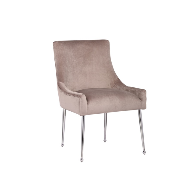 CHAIR Genoa 5255 SILVER LEGS + TAUPE FABRIC (C42)
