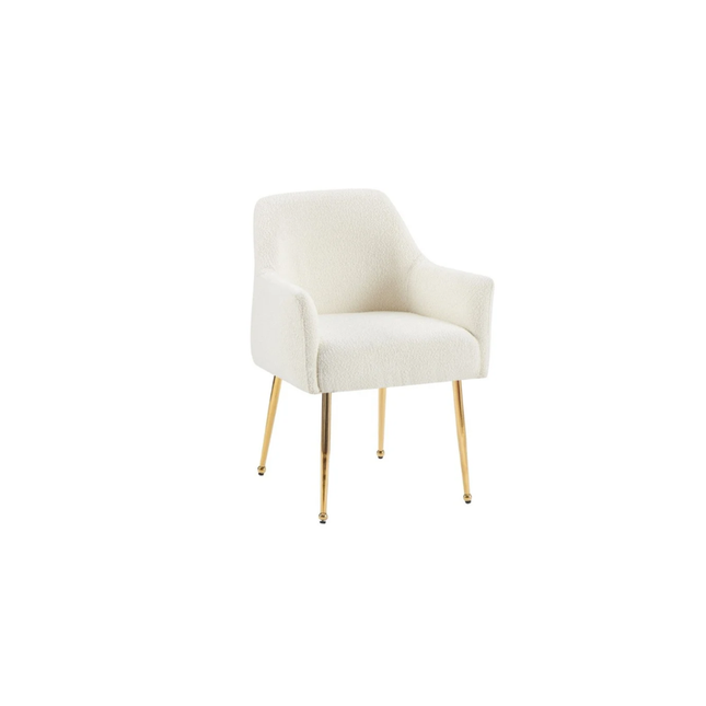 CHAIR MILA  VC802A GOLD + WHITE TEDDY