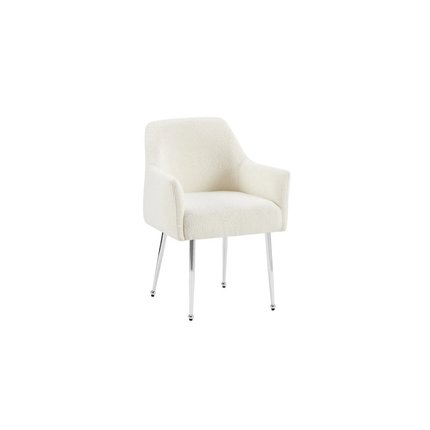 CHAIR MILA  VC802A SILVER + WHITE TEDDY