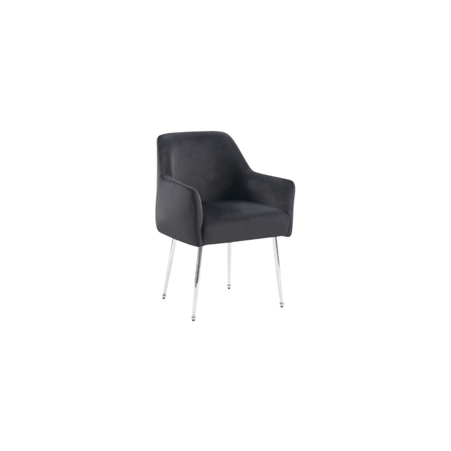 CHAIR MILA  VC802B SILVER + BLACK CROCO