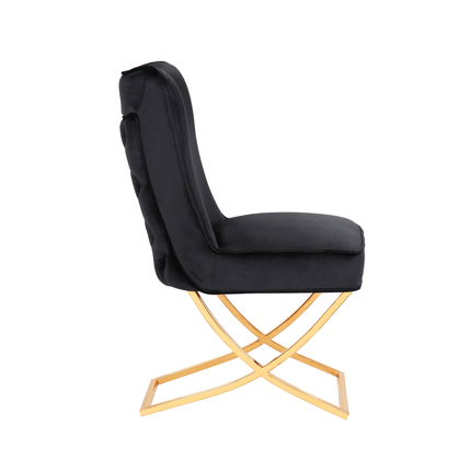 CHAIR RIXOS 105 GOLD LEGS + BLACK FABRIC (C59)
