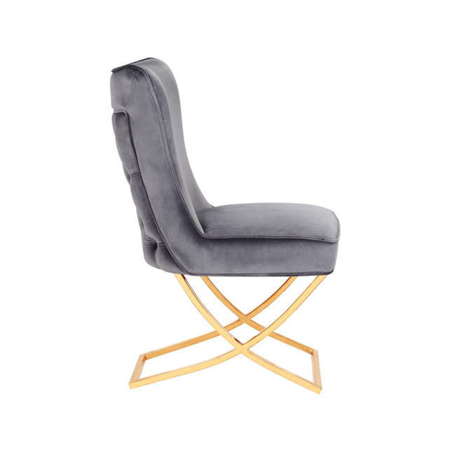 CHAIR RIXOS 105 GOLD LEGS + GREY FABRIC (C43)