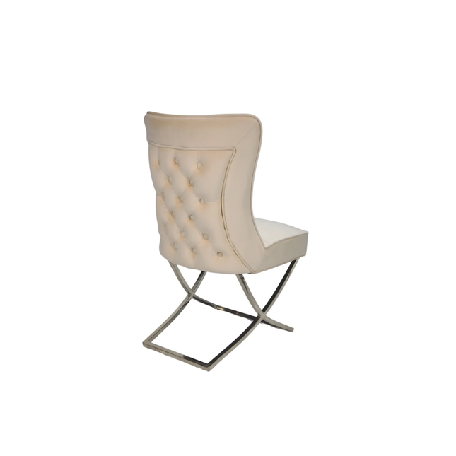 CHAIR RIXOS 105 SILVER LEGS + CREAM  FABRIC (C1)