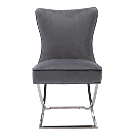 CHAIR RIXOS 105 SILVER LEGS + GREY FABRIC (C43)