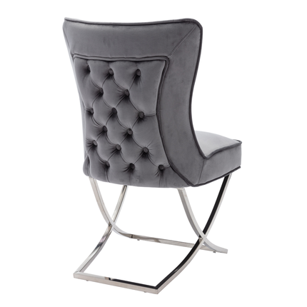 CHAIR RIXOS 105 SILVER LEGS + GREY FABRIC (C43)