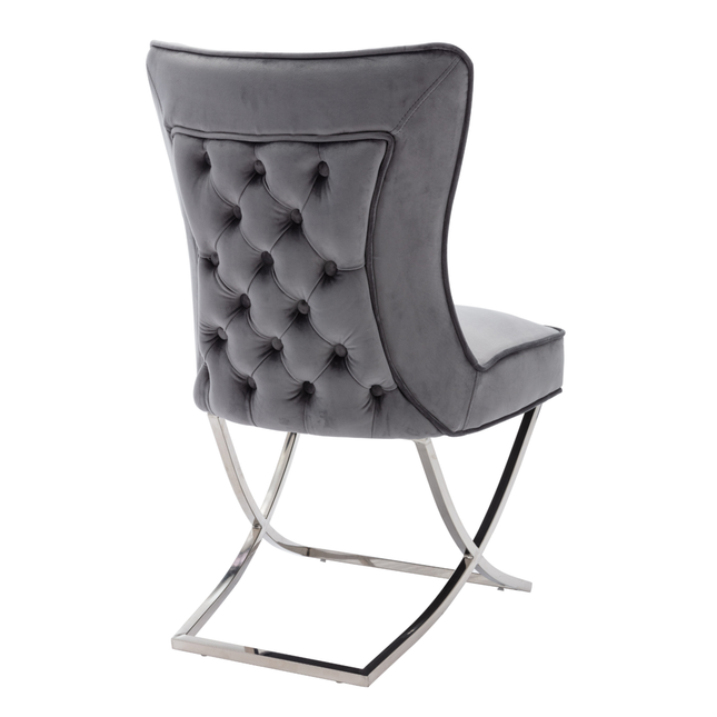 CHAIR RIXOS 105 SILVER LEGS + GREY FABRIC (C43)
