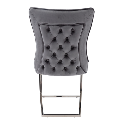 CHAIR RIXOS 105 SILVER LEGS + GREY FABRIC (C43)