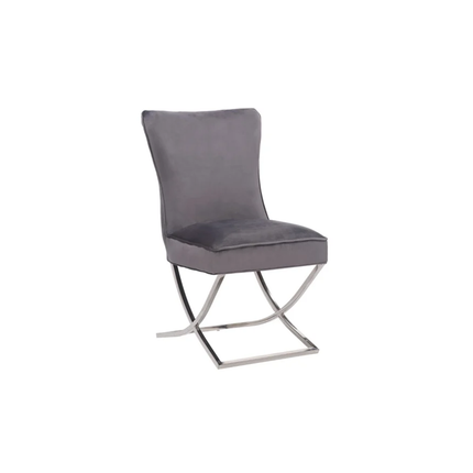 CHAIR RIXOS 105 SILVER LEGS + GREY FABRIC (C43)