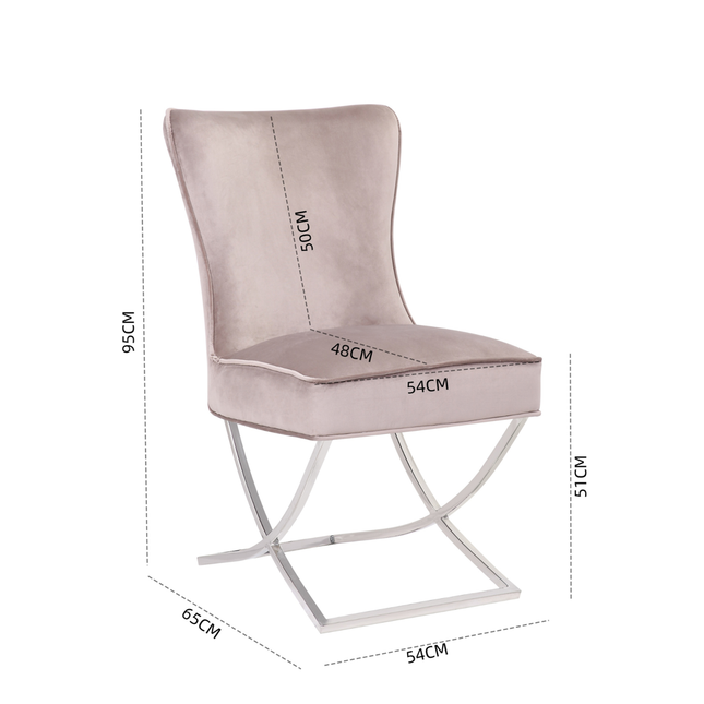 CHAIR RIXOS 105 SILVER LEGS + TAUPE FABRIC (C42)