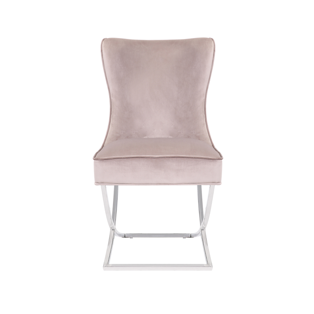 CHAIR RIXOS 105 SILVER LEGS + TAUPE FABRIC (C42)